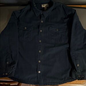 Duluth Trading Co Men's Navy Button-Up Shirt Jacket